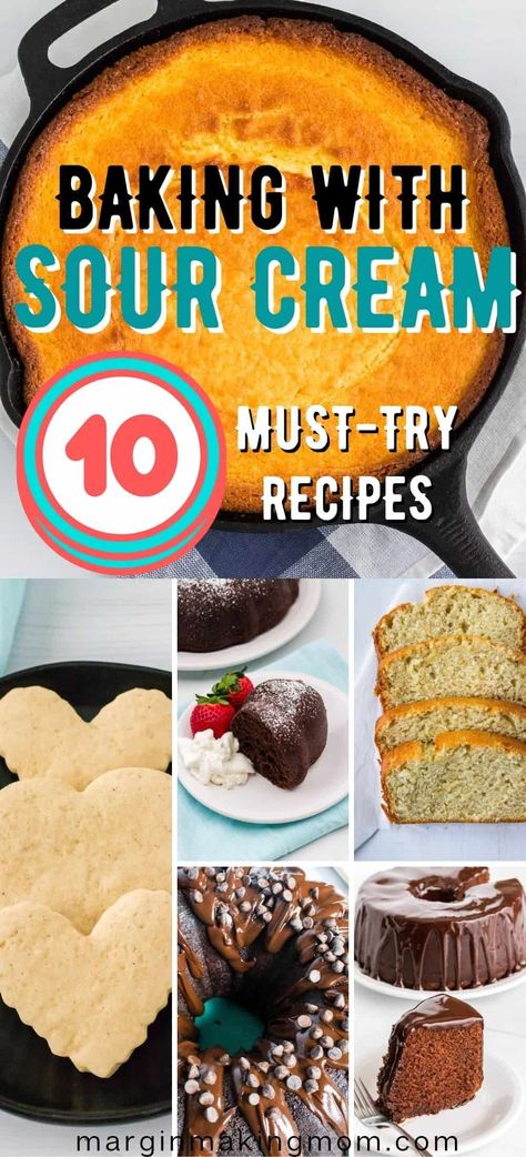 Sour Cream Yeast Bread, Baked Goods Using Sour Cream, Sour Cream Cakes Recipes, Recipes For Sour Cream, Desserts With Sour Cream Easy, Baked Goods With Sour Cream, Recipes Using Sour Cream Baking, Leftover Sour Cream Uses, Deserts With Sour Cream