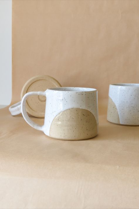 speckled clay ceramic mugs Textured Clay Mugs, Clay Mug Handles, Speckled Ceramics, Speckled Buff Pottery, Unglazed Ceramic Mug, Speckled Coffee Mug, Speckled Ceramic Mug, Speckled Mug, Speckled Clay