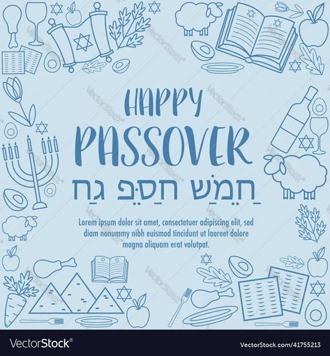 Happy passover pesach day greeting card vector image Happy Passover, Passover, Greeting Card, Vector Images, Vector Free, Royalty Free, Greeting Cards