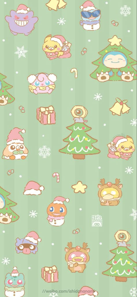 Video Game Christmas Wallpaper, Nintendo Christmas Wallpaper, Pokémon Christmas Wallpaper, Winter Pokemon Wallpaper, Pokemon Winter Wallpaper, Christmas Kawaii Wallpaper, Pokemon Christmas Wallpaper, Kawaii Christmas Wallpaper, Pokémon Christmas