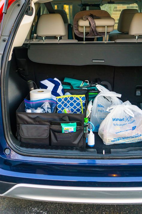 Make your parent life or on the go life easier by being prepared and keeping certain things in your car this summer! Fridge Photos, Car Living, Kaws Wallpaper, Trunk Organizer, Inside Car, Young Johnny Depp, Inside The Car, Road Trip Packing, Packing Clothes