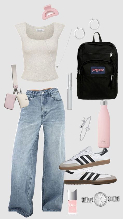 September School Outfits, Seventh Grade Outfits, Lazy Date Outfit, Picture Day Outfit Ideas Middle School, Outfits For School Jeans, Back To School Outfits Middle School, Cute Basic Outfits For School, Backtoschool Outfits, School Outfits Cute