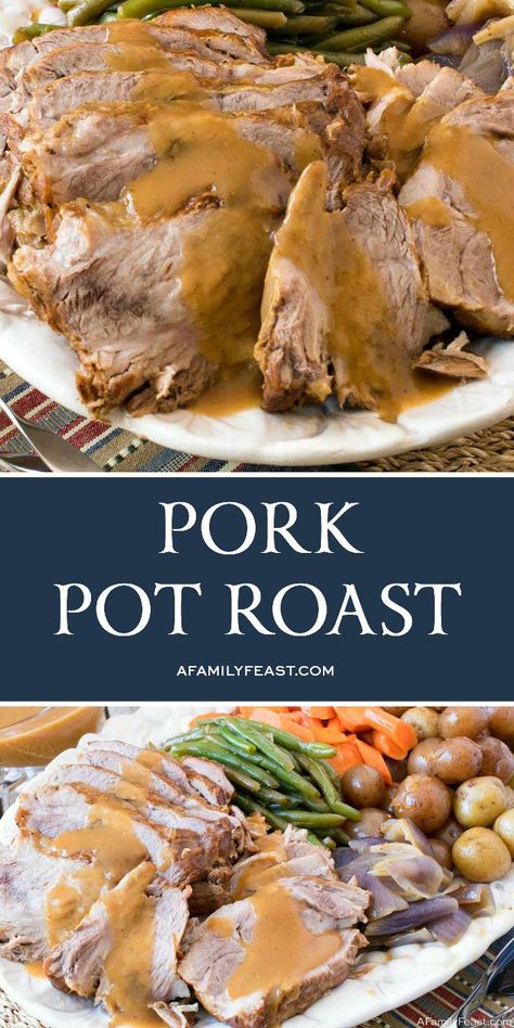 Pork Pot Roast - A Family Feast® Pork Pot Roast, Pork Pot, Pot Roast Crock Pot Recipes, Recipes Pork, Pork Roast Recipes, Crockpot Roast, Pork Ham, Pot Roast Recipes, Family Feast