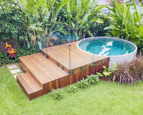 Above ground pool deck ideas: 10 setups for a chic surrounding - North Eastern Group Realty Diy Above Ground Pool Landscaping, Pool Deck Furniture, Pool Deck Tile, Above Ground Pool Deck Ideas, Pool Deck Decorations, Diy Above Ground Pool, Outdoor Patio Ideas Backyards, Above Ground Pool Deck, Pool Deck Plans