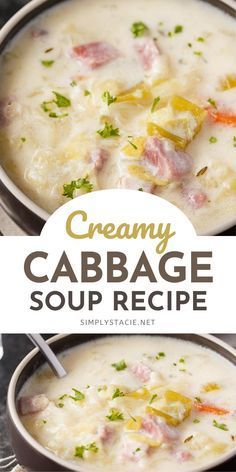 Creamy Cabbage Soup Recipe, Creamy Cabbage Soup, Soup Recipes With Chicken, Cabbage Soup Crockpot, Creamy Cabbage, Cabbage Soup Diet Plan, Soup Cabbage, Soup Low Carb, Cabbage Soup Diet Recipe