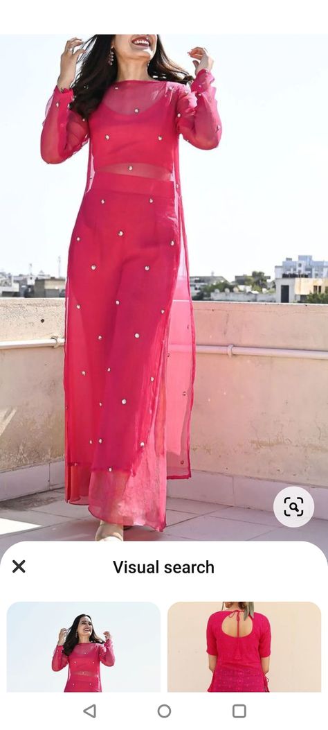 Dress From Georgette Saree, Georgette Frock For Women, Plain Georgette Dress, Saree Dress Design Ideas, Saree Dress Design, Indian Anarkali Dresses, Diwali Outfit, Dress Design Ideas, Indian Anarkali