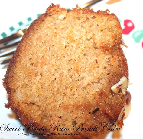 Sweet Potato Bundt Cake, Eggnog Desserts, Rum Bundt Cake, Sweet Potato Cake Recipe, Sweet Potato Pound Cake, Cream Cheese Bundt Cake, The Novice Chef, Maple Icing, Novice Chef