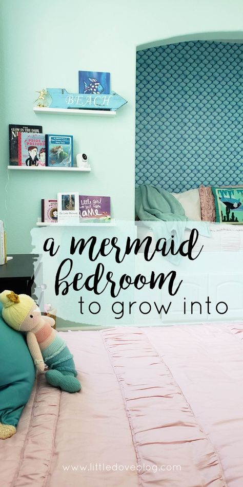 Little Mermaid Bedroom, Mermaid Decor Bedroom, Mermaid Room Decor, Mermaid Wall Decals, Ocean Nursery Decor, Mermaid Bedroom, Mermaid Nursery, Mermaid Room, Pink Mermaid