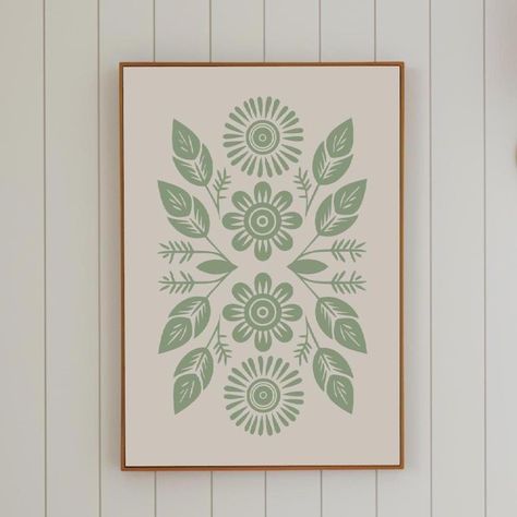 Scandinavian Wall Art Print Flowers Folk Art Norwegian Modern Farmhouse Scandi Floral Decorative Nordic Botanical Decor Print Greens This pretty Scandi Floral print design is sophisticated enough for a living room, entry, dining room yet playful enough for a bathroom, kids space or great for a gallery wall. *  Available in sizes: 10" x 13", 11" x 14", 12" x 16", 16" x 20", 18" x 24", 22" x 28", 30" x 40" and 36" x 48". *  Made with museum-grade archival paper (175gsm) for excellent printing fide Nordic Flowers, Scandi Folk Art, Scandinavian Designs, Scandi Wall Art, Nordic Patterns, Norwegian Folk Art, Nordic Folk Art, Scandinavian Folk Art Swedish Style, Scandinavian Artwork