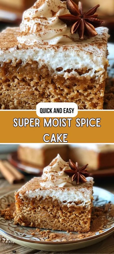 Homemade Spice Cake Recipe, Spice Cake Mix Recipes, Homemade Spice Cake, Moist Spice Cake, Creamy Frosting, Apple Spice Cake, Spice Cake Recipes, Basic Cake, Pumpkin Spice Cake