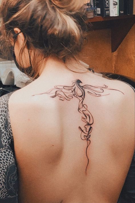 Phoenix Tattoo For Women, Back Tattoos Ideas, Tattoo For Women Ideas, Phoenix Tattoo Ideas, Beautiful Back Tattoos, Feminine Back Tattoos, Tattoo Ideas Inspiration, Phoenix Tattoo Feminine, Small Phoenix Tattoos