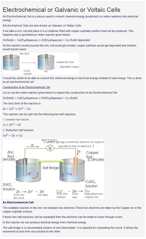 Galvanic Cell, Copper Sulphate, Electrochemical Cell, Redox Reactions, Chemical Energy, Electrical Energy, Notes Inspiration, Cute Simple Wallpapers, Simple Wallpapers