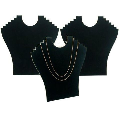 3 6 Tier Black Flocked Cardboard Necklace Chain Display Bust Easels Earring Display Diy, Cardboard Necklace, Diy Jewelry Stand, Chain Display, Jewelry Display Booth, Displaying Jewelry, Craft Booth Displays, Wedding Gifts Packaging, Felt Necklace