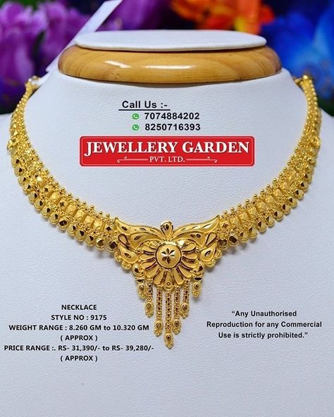 Instagram photo by Jewellery Garden Pvt.Ltd • Dec 6, 2019 at 1:08 PM Jewellery Garden Pvt Ltd, Indian Gold Necklace, Indian Gold Necklace Designs, Gold Bridal Necklace, Choker Necklace Designs, Gold Necklace Indian, Gold Jewelry Simple Necklace, Beautiful Gold Necklaces, Diamond Necklace Designs