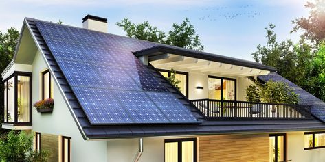 Simple Steps to Create a Zero-Carbon Home | Video » The Money Pit Solar Panels Architecture, Home Designs Exterior, Beautiful Modern Homes, Residential Solar, Solar Solutions, Panel Solar, Solar Roof, Gable Roof, Solar Panel Installation