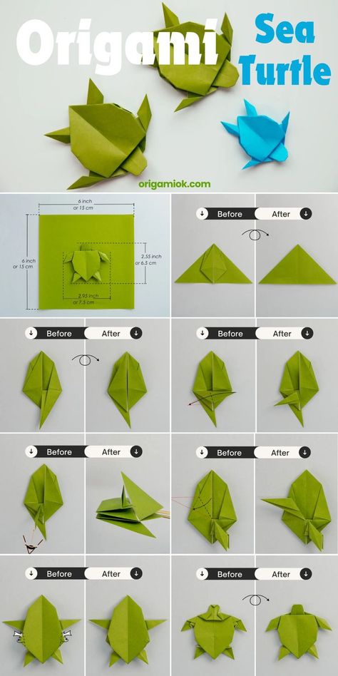 Origami Advanced, Origami Turtle, Origami And Kirigami, Origami Animals, Origami Box, 3d Origami, How To Fold, Square Paper, Origami Art