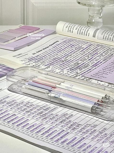 Purple School Aesthetic, 2023 Study, Studying Stationary, Purple Pen, Pretty School Supplies, Cute Stationary School Supplies, Color Boards, Lavender Aesthetic, Study Stationery