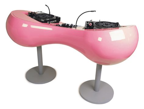 Spaceship Interior, Illustrator Inspiration, Retro Interior Design, Karim Rashid, Dj Booth, Retro Interior, Funky Furniture, Everything Pink, Dream House Decor