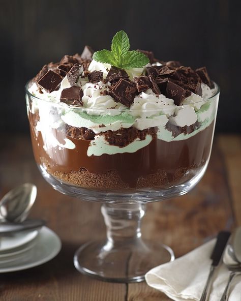 "This Chocolate Mint Trifle is a showstopper! Layers of rich chocolate mousse, fluffy whipped cream, and refreshing mint will have everyone coming back for seconds.   For three decades, I’ve been using this recipe. My friends and family can't resist it – it’s like a party in a glass! Link in first comment [👇] [👇]   Ingredients: - Chocolate mousse - Whipped cream - Fresh mint leaves  For the full list of ingredients and detailed instructions, check the link in the first comment [👇] [👇].  #ChocolateMintTrifle #DessertDelight #TrifleLove #ChocolateHeaven #MintyFresh" Chocolate Mint Trifle, Mint Trifle, Mint Mousse, Rich Chocolate Mousse, Chocolate Trifle, Cream Fresh, Chocolate Heaven, Chocolate Mint, Fresh Mint Leaves