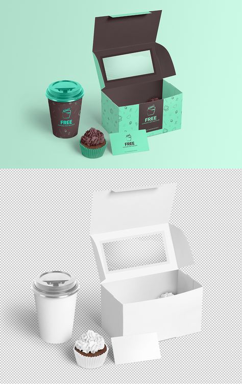 Package Mockup Free, Cupcake Box Design, Cake Package Design, Cake Mockup, Bakery Mockup, Cake Box Design, Box Mockup Free, Cake Box Packaging, Mockup Design Ideas