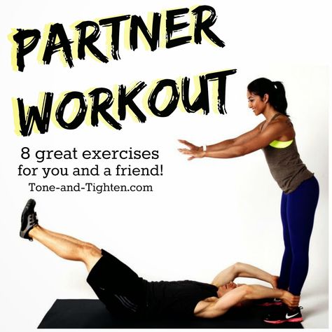 8 of the best moves in 4 of the best circuits for you and a friend! On Tone-and-Tighten.com Friend Workout, Partner Exercises, Partner Workouts, Instagram Tone, Partner Quotes, Gym Partner, Friends Workout, Killer Workouts, Buddy Workouts