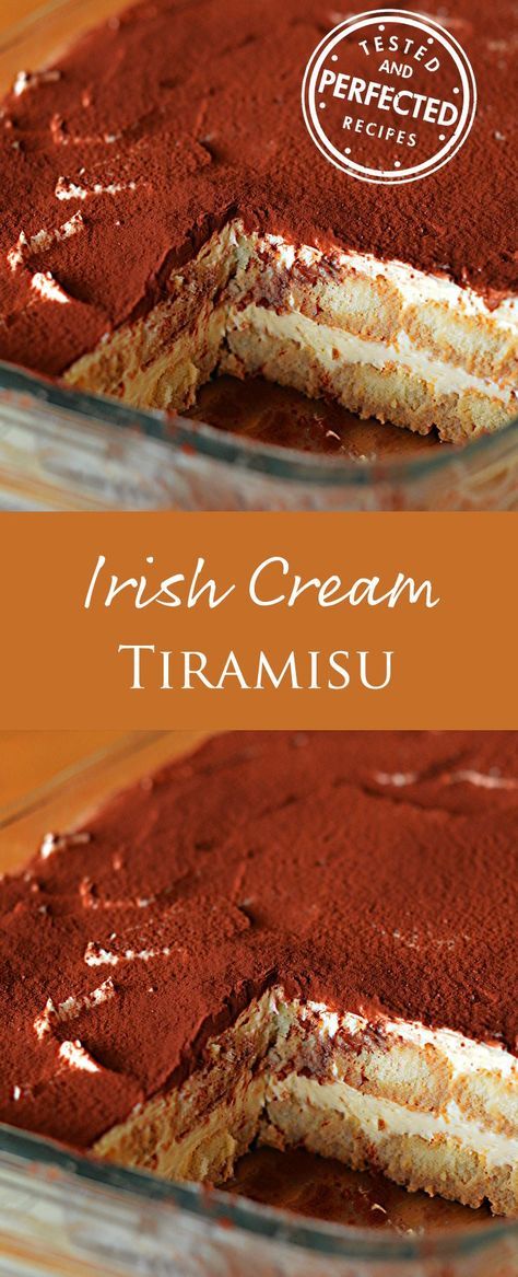 Irish Cream Tiramisu Irish Cooking, Once Upon A Chef, Irish Food, Baileys Irish, Tiramisu Recipe, Lady Fingers, Baileys Irish Cream, Mascarpone Cheese, Dessert Lover