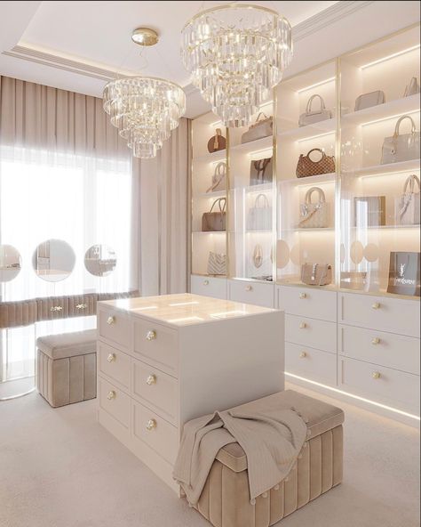 Ruangan Studio, Small Dressing Rooms, Dressing Room Closet, Dream Closet Design, Closet Design Layout, Luxury Closets Design, Closet Layout, Closet Decor, Dream House Rooms