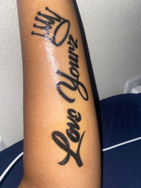 Jcole Quote Tattoos, Blessing Tattoo, J Cole Crown Tattoo, Love Yourz J Cole Tattoo Neck, Dreamville Tattoo, Love Yourz J Cole Tattoo Forearm, Love Yours J Cole Tattoo, Jcole Tattoo, J Cole Inspired Tattoo