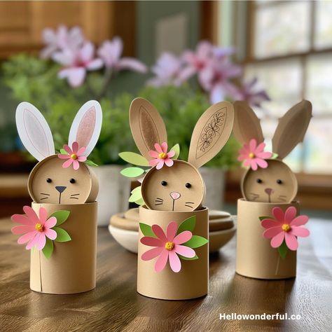 Fun Ideas For Kids, Easter Craft For Kids, Easter Paper Crafts, Craft Easter, Bunny Craft, Toilet Paper Crafts, Easter Egg Crafts, Ideas For Easter Decorations, Animal Crafts For Kids