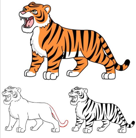 How to draw a cartoon tiger #tiger #cartoon #illustration #howtodraw How To Draw Tiger For Kids, Easy Tiger Drawing Simple, Tiger Simple Drawing, Tiger Rangoli, Tiger Drawing Simple, How To Draw A Tiger, Simple Tiger Drawing, Tiger Drawing Sketches, Tiger Drawing Easy