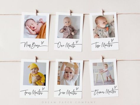 First Birthday Monthly Photo Banner, Milestone Birthday Photo Display, First Birthday Display Photos, A Year Of You First Birthday, Milestone Picture Display First Birthdays, Month Banner 1st Birthdays, Over The Years Photo Display, 1st Birthday Monthly Photo Display, One Year Photo Display