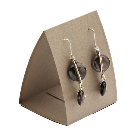 Kraft Textured Paper Earring Tent Card Diy Jewelry Display Cards, Earring Packaging Ideas Boxes, Earring Packaging Ideas, Diy Earrings Box, Earrings Card Holder, Diy Earring Cards, Earring Cards Template, Diy Jewelry Stand, Earring Packaging