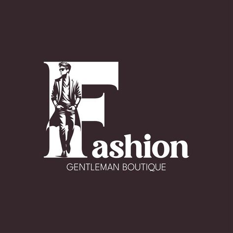 Fashion gentleman boutique logo template | Premium Vector #Freepik #vector Mens Wear Logo Design, Clothing Logo Design, Boutique Names, Clothing Brand Logos, Boutique Logo, Man Logo, Fashion Logo Design, Business Card Maker, Clothing Logo