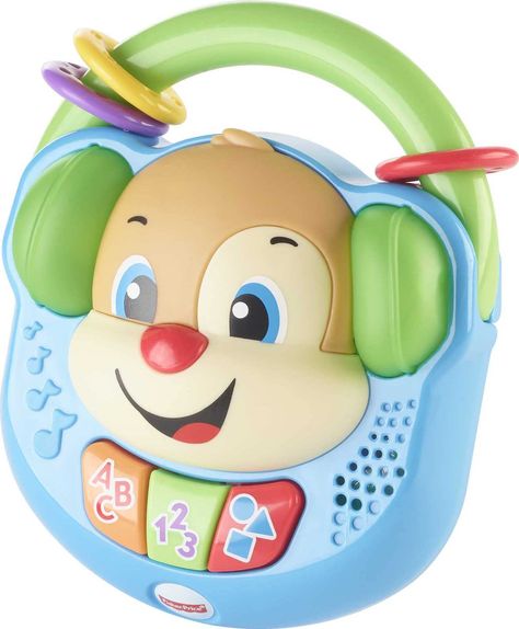 PRICES MAY VARY. Pretend radio learning toy introduces baby and toddler music fans to the alphabet, numbers, shapes, colors & more! Press the colorful buttons to hear playful songs, sounds & phrases Easy-grab handle with clacker beads for take-along play Puppy's 'headphones' light up as music plays for added sensory fun Helps foster sensory skills and fine motor skills for babies and toddlers ages 6 months to 3 years old Music For Toddlers, Baby Learning Toys, Blue’s Clues, Music Toys, Listen To Song, Fisher Price Toys, Learn Music, Musical Toys, Baby Learning