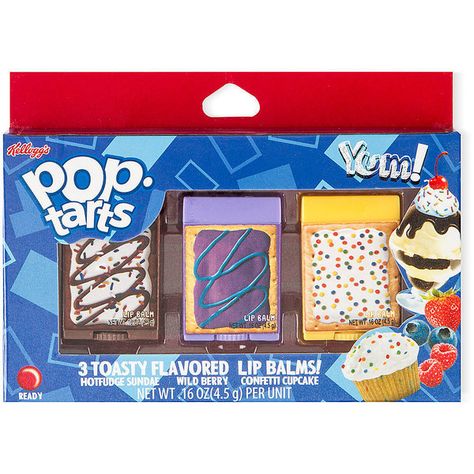 Pop-Tarts Flavored Lip Balms Set of 3 ($13) ❤ liked on Polyvore featuring beauty products, skincare, lip care, lip treatments and makeup Pop Tart Flavors, Chapstick Lip Balm, Light Pink Lip Gloss, Lip Gloss Balm, Lip Balm Collection, Flavored Lip Gloss, Nice Lips, Shop Justice, Lip Balm Set