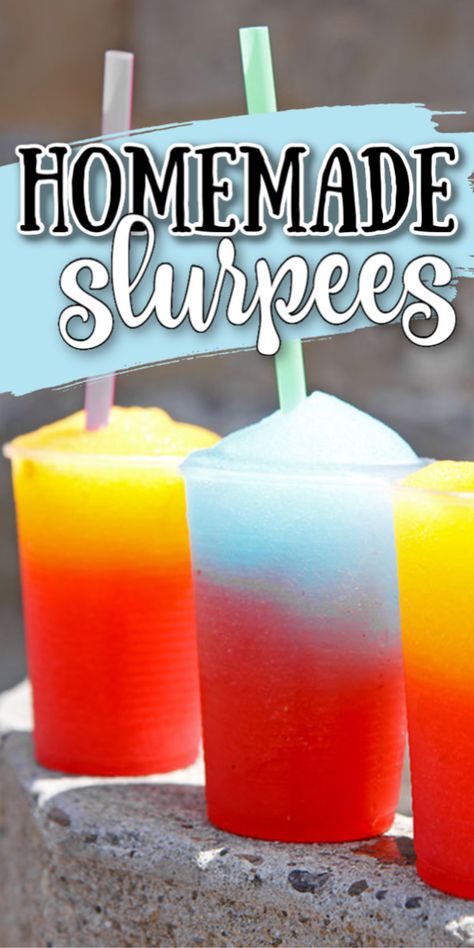 Homemade Slushy, Slushy Recipes, Margarita Machine Recipes, Margaritaville Recipes, Fun Kids Drinks, Homemade Summer Drinks, Homemade Slushies, Slushy Drinks, Slush Recipes