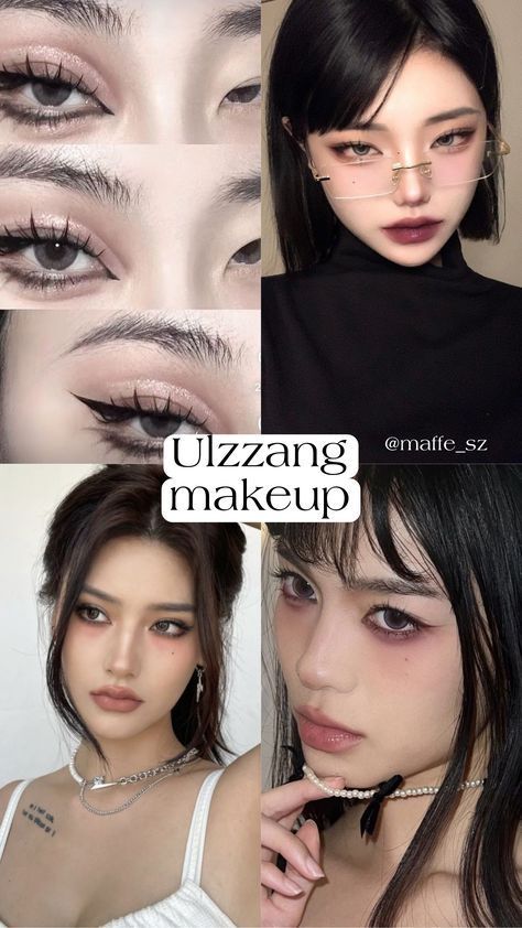 Goth Makeup Tutorial, Pop Makeup, Makeup Artist Tips, Ulzzang Makeup, Face Makeup Tutorial, Skincare And Makeup, Asian Eye Makeup, Makeup And Hair, Makeup Looks Tutorial