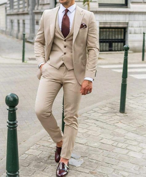 Buy ELEGANT FASHION SUIT Premium Fabric Dress Attractive Men Online in India - Etsy Beige Suits For Men, Beige Suits Wedding, Tan Suit Wedding, Three Piece Suit Wedding, Suit For Men Wedding, 3 Piece Suit Wedding, Costume Beige, Ivory Suit, Cream Suit