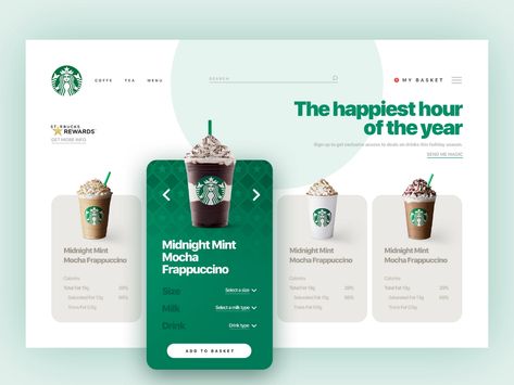 Starbucks Website, การออกแบบ Ui Ux, Desain Ux, Web Design Websites, Web Design Quotes, Web Design Mobile, Best Website Design, Graphisches Design, Webdesign Inspiration