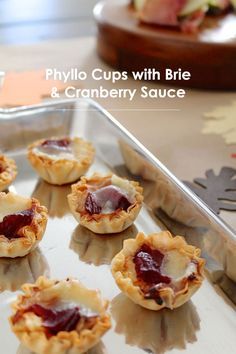 thanksgiving eats: phyllo cups with brie and cranberry sauce #thanksgiving #theeverygirl Cranberry Bites Appetizer, Brie And Cranberry, Phyllo Shells, Cranberry Bites, Creamy Brie, Brie Cranberry, Cranberry Compote, Thanksgiving Appetizers Easy, Friendsgiving Food