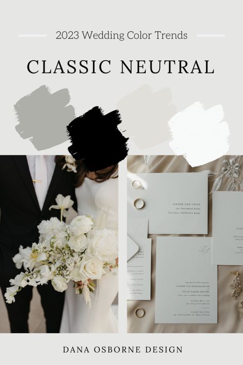 Timeless Wedding Colour Palettes, Minimal Wedding Color Palette, Black Tie Wedding Palette, Dark Neutral Wedding Color Palette, Minimal Wedding Color Scheme, Classy Wedding Mood Board, Classic Elegant Wedding Color Palette, Timeless Wedding Palette, Black Tie Color Palette