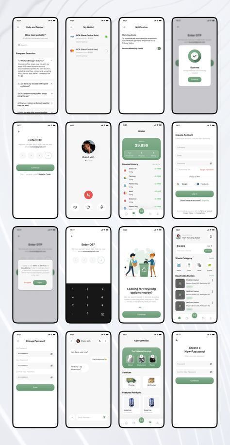 App UI Kit Recycling App Design, Recycling Website, Category Ui, App Wireframe, Marketing Dashboard, App Inspiration, Mobile Ux, Ux App Design, Ui Design Trends