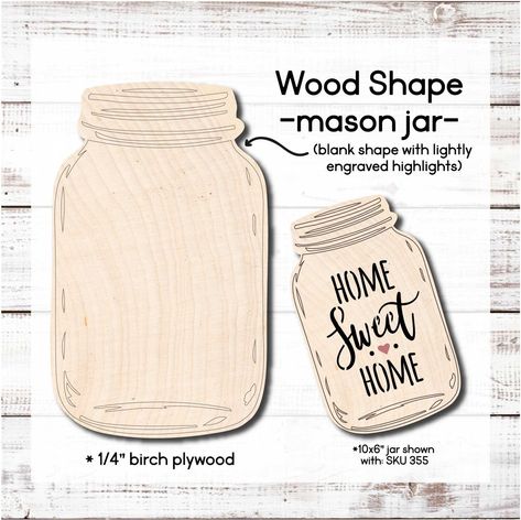 Hurry! Limited stock available. Mason Jar / Wood Cut-out, exclusively priced at $1.95 Don't miss out! #stencil #cuttingedgecrafts #handcraftedbeauty #intothewoods #customcraftkits #craftingaddict #madewithprecision #crafthappy #makersgonnamake #designyourcraft Jar Painting Ideas, Mason Jar Painting Ideas, Mason Jar Painting, Jar Painting, Painted Jars, Cut Out Shapes, Custom Stencils, Winter Wood, Painted Mason Jars