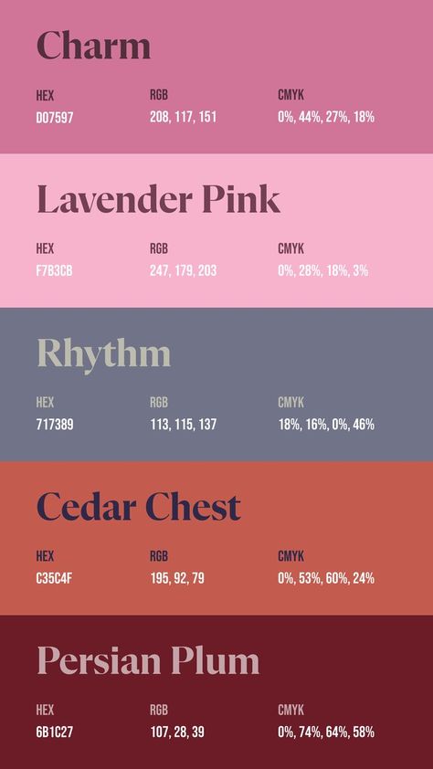 Colors: D07597 ° F7B3CB ° 717389 ° C35C4F ° 6B1C27 Love Colour Palette, 10 Color Palette Colour Schemes, 7 Color Palette With Hex Codes, Fruity Color Palette, 3 Colors Palette, Inspiring Color Palette, Fun Color Palette Colour Combinations, Fall Color Palette Hex Codes, Colour Pallete Combinations