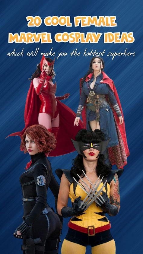 Ladies Superhero Costume Diy, Women Avengers Costume, Women’s Marvel Halloween Costume, Avengers Women Costumes, Female Hero Costume Ideas, Female Avengers Costumes, Marvel Avengers Halloween Costumes, Superhero Villains Costumes, Home Made Super Hero Costumes