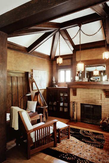 ...... Brett Waterman, Craftsman Interiors, Craftsman Fireplace, Mission Style Homes, Fireplace Seating, Victorian Fireplace, Craftsman Style Home, Built In Seating, Contemporary Fireplace