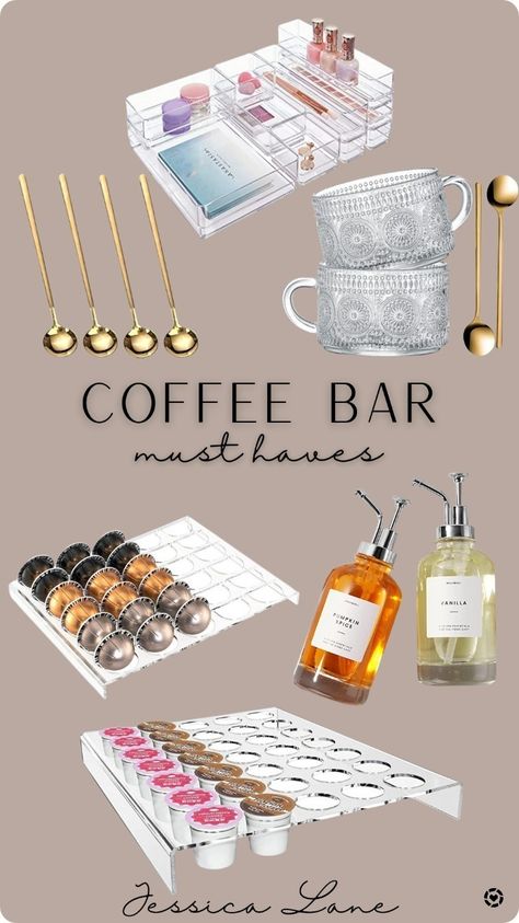 My Coffee Bar must haves for organization. coffee bar, home organization, drawer organization, kitchen finds Follow me in the @LTK shopping app to shop this post and get my exclusive app-only-content! #liketkit #LTKhome #LTKunder50 @shop.ltk https://liketk.it/4jGyW Keurig Coffee Organization, Coffee Pod Drawer Organization, Coffee Bar Drawer Organization, Coffee Bar Drawer, Coffee Drawer Organization, K Cup Storage Ideas, Coffee Bar Must Haves, Nespresso Coffee Bar Ideas, Drawer Organization Kitchen