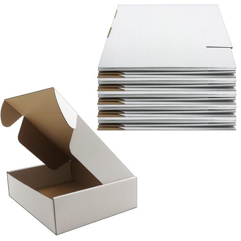 PRICES MAY VARY. Premium Material Boxes: Set of 20 white Shipping boxes are made of 3-layers professional-grade kraft corrugated cardboard box is strong,lightweight,tight fitting,which is sturdy, ensure your stuff safety. Outside Dimensions: 12 x 9 x 3", Inside Usable Dimensions: 11.6 x 8.8 x 2.9" These boxes is interior brown and exterior white with lids. The white color is a matte color and not the glossy white finish. Shipping Boxes: This mailbox Corrugated cardboard boxes are manufactured fr Cardboard Shipping Boxes, Mailer Box, Shipping Packaging, Shipping Boxes, Corrugated Cardboard, Packing Boxes, Diy Box, White Box, 3 Layers