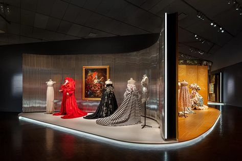 OMA-designed dior exhibition opens at the denver art museum Sketches Videos, Dior Exhibition, Catwalk Design, Culture Center, Museum Exhibition Design, Retail Interior Design, Dallas Museum Of Art, Museum Fashion, Denver Art Museum