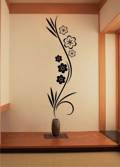 Flower Design #4 Sticker “Plant” some beauty onto your walls with our charming Flower Design #4 Sticker!  This custom wall decal can be changed according to your preferred color and size.  Then, install it in the room of your choice, like your living room, bedroom, bathroom, kitchen, dining room, office, or porch. Interior wall decor stickers come with a MATTE finish that is easier to... Simple Wall Paintings, Porch Interior, Wall Painting Living Room, Creative Wall Painting, Wall Art Vinyl, Wall Art Diy Paint, Diy Wall Painting, Creative Wall Decor, Room Wall Painting